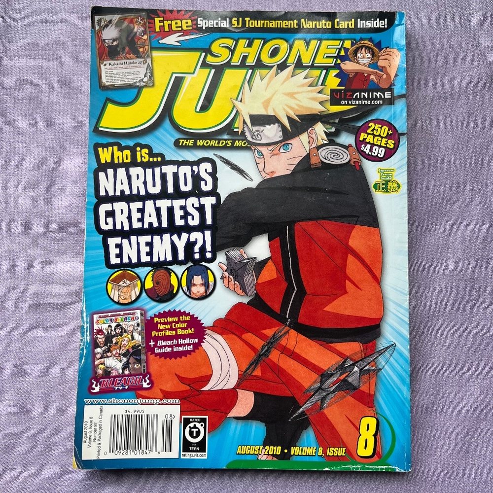 SHONEN JUMP 2010 AUG with New Kakashi Hatake Card